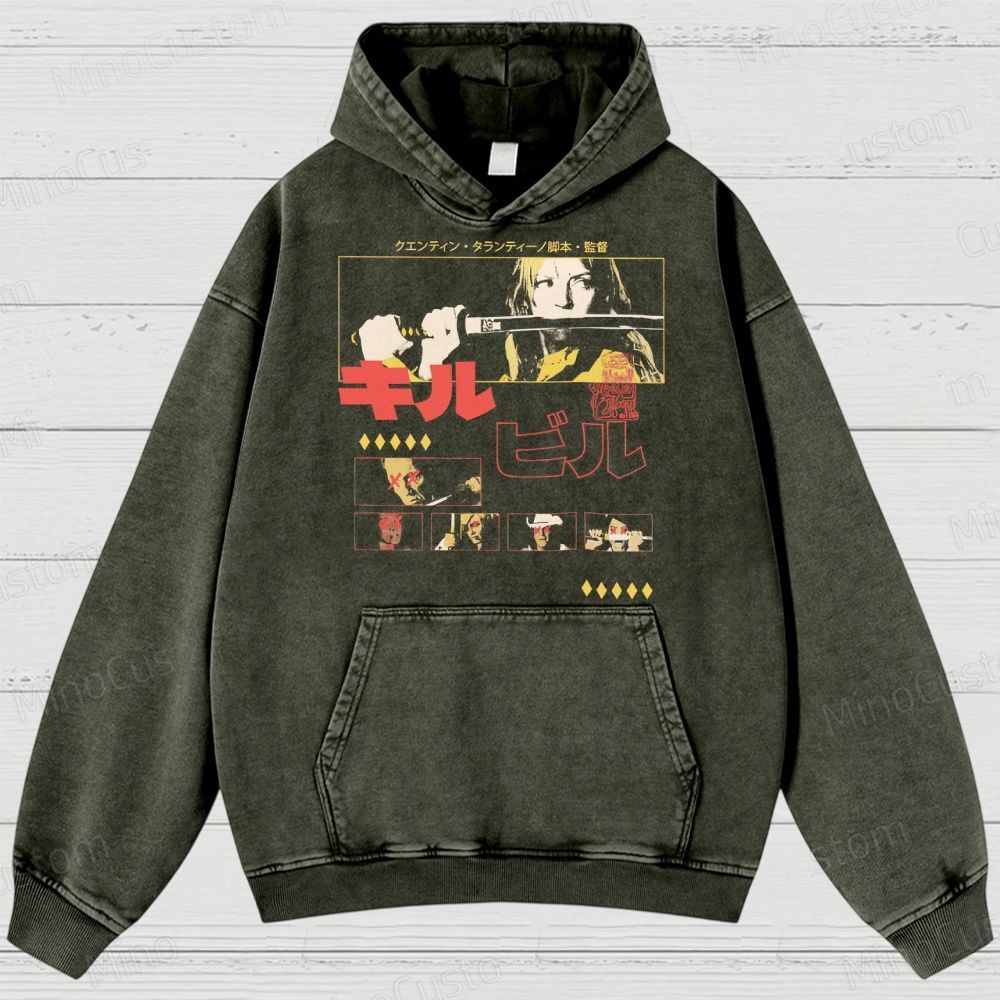 Kill Bill Vintage Washed Action Thriller Hoodie