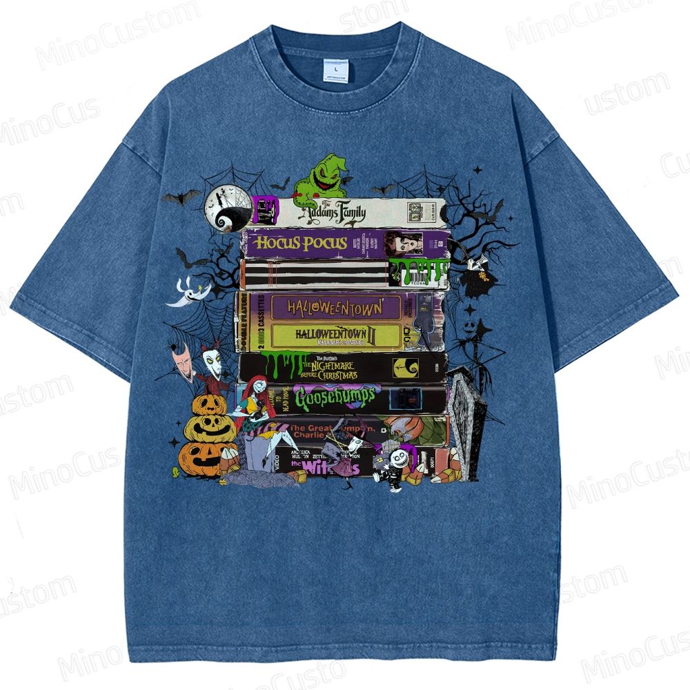 Halloween VHS Movies Washed T-Shirt 