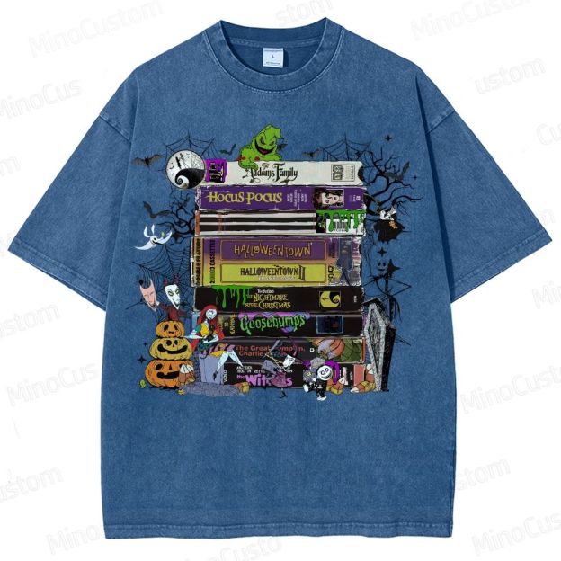 Halloween VHS Movies Washed T-Shirt 