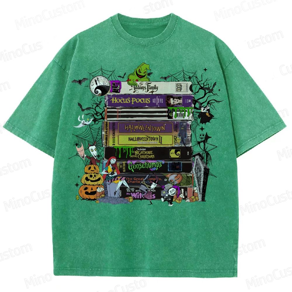 Halloween VHS Movies Washed T-Shirt 
