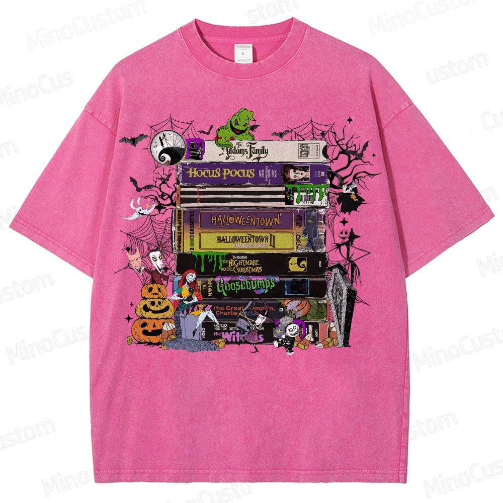 Halloween VHS Movies Washed T-Shirt 