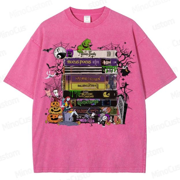 Halloween VHS Movies Washed T-Shirt 