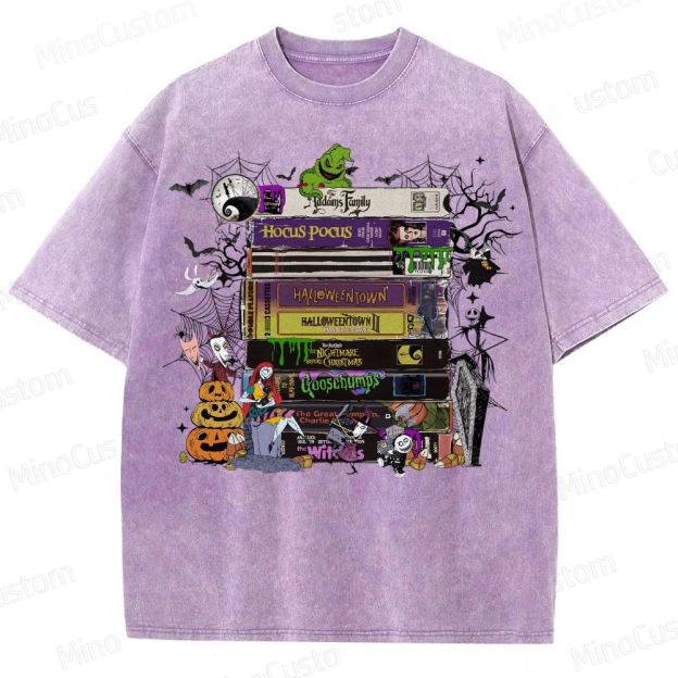 Halloween VHS Movies Washed T-Shirt 