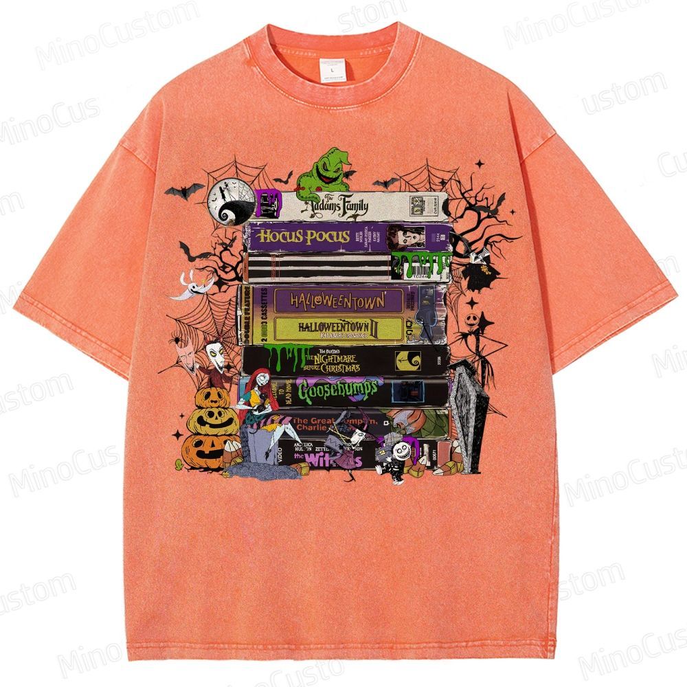 Halloween VHS Movies Washed T-Shirt 