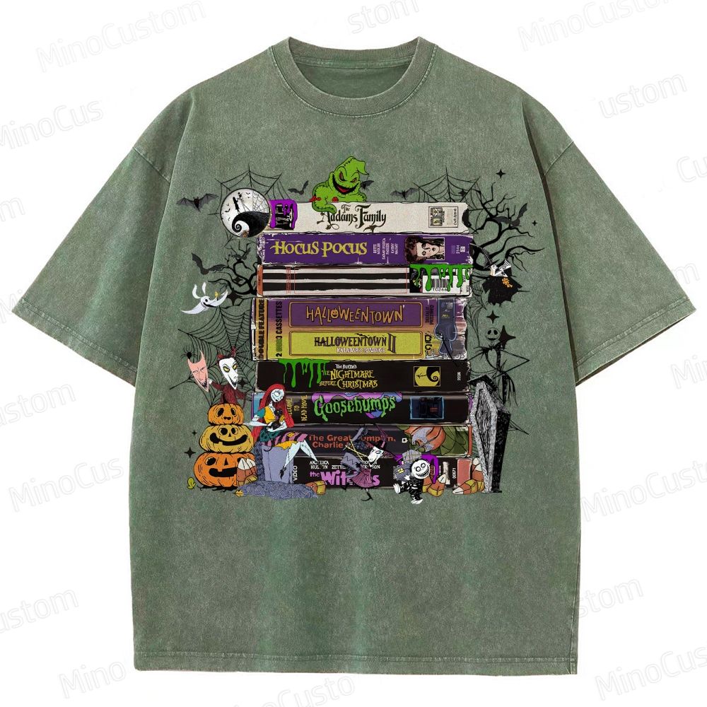 Halloween VHS Movies Washed T-Shirt 