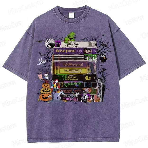 Halloween VHS Movies Washed T-Shirt 