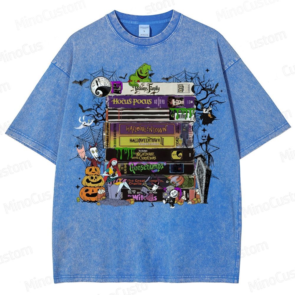 Halloween VHS Movies Washed T-Shirt 