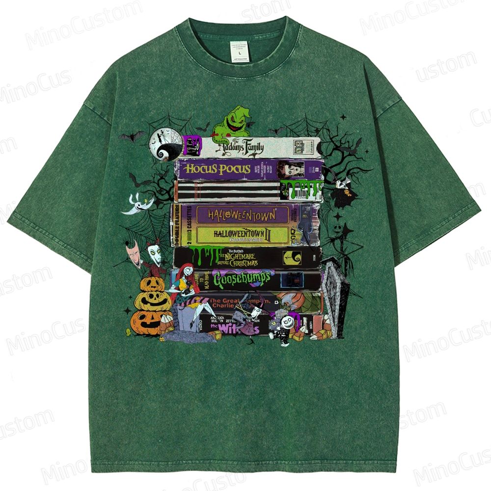 Halloween VHS Movies Washed T-Shirt 