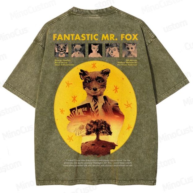 Fantastic Mr. Fox Vintage Washed Animated Comedy T - shirt