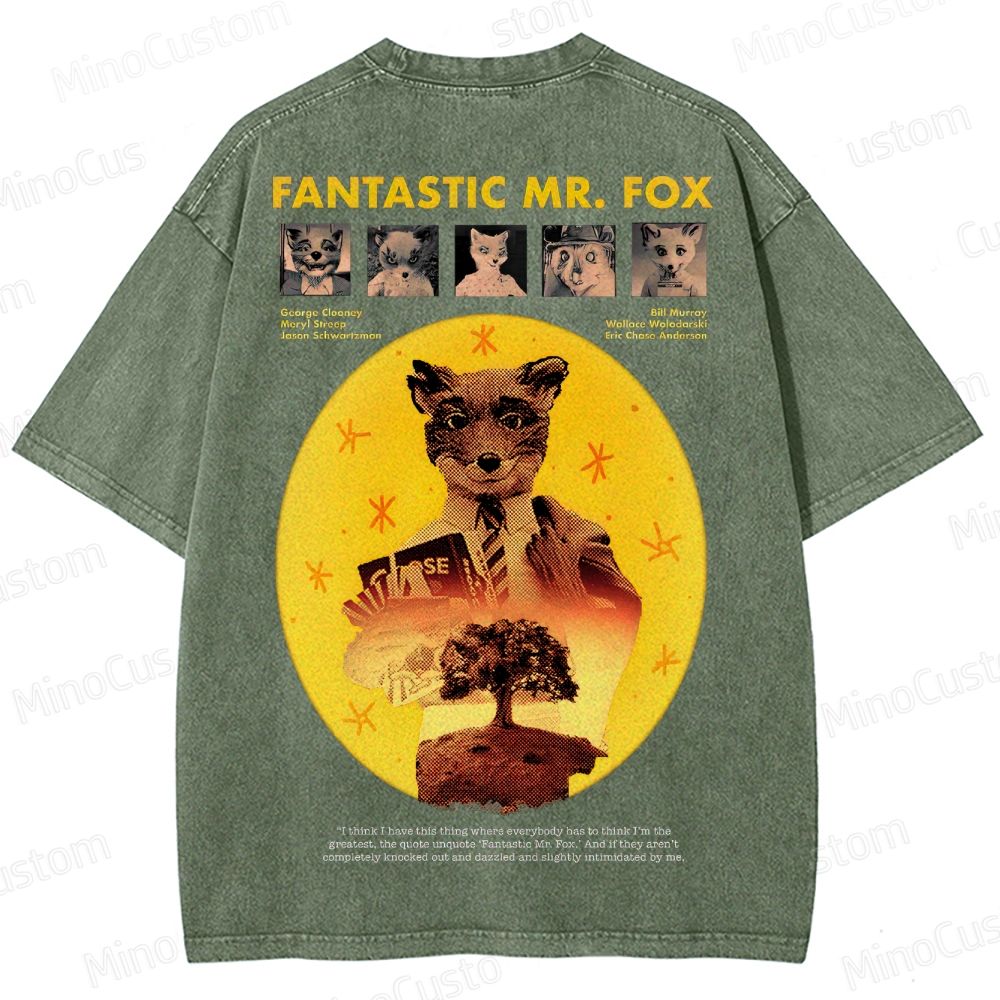 Fantastic Mr. Fox Vintage Washed Animated Comedy T - shirt