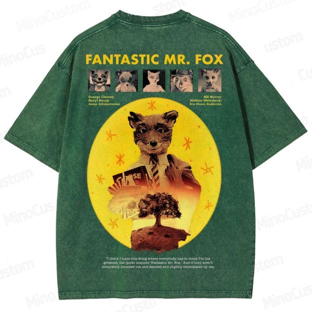 Fantastic Mr. Fox Vintage Washed Animated Comedy T - shirt