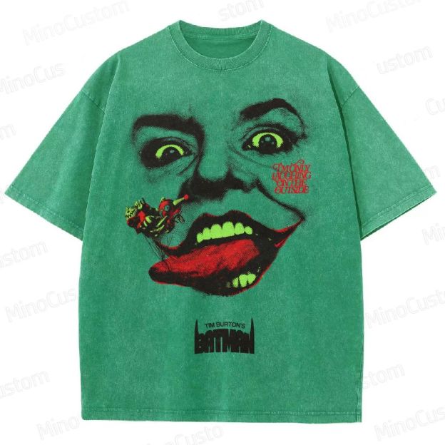 Tim Burton's Batman - Inspired Joker Vintage Washed Superhero T - shirt