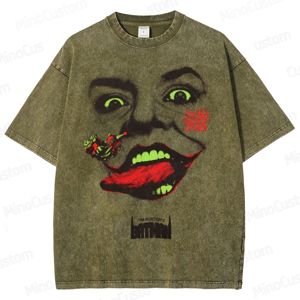 Tim Burton's Batman - Inspired Joker Vintage Washed Superhero T - shirt