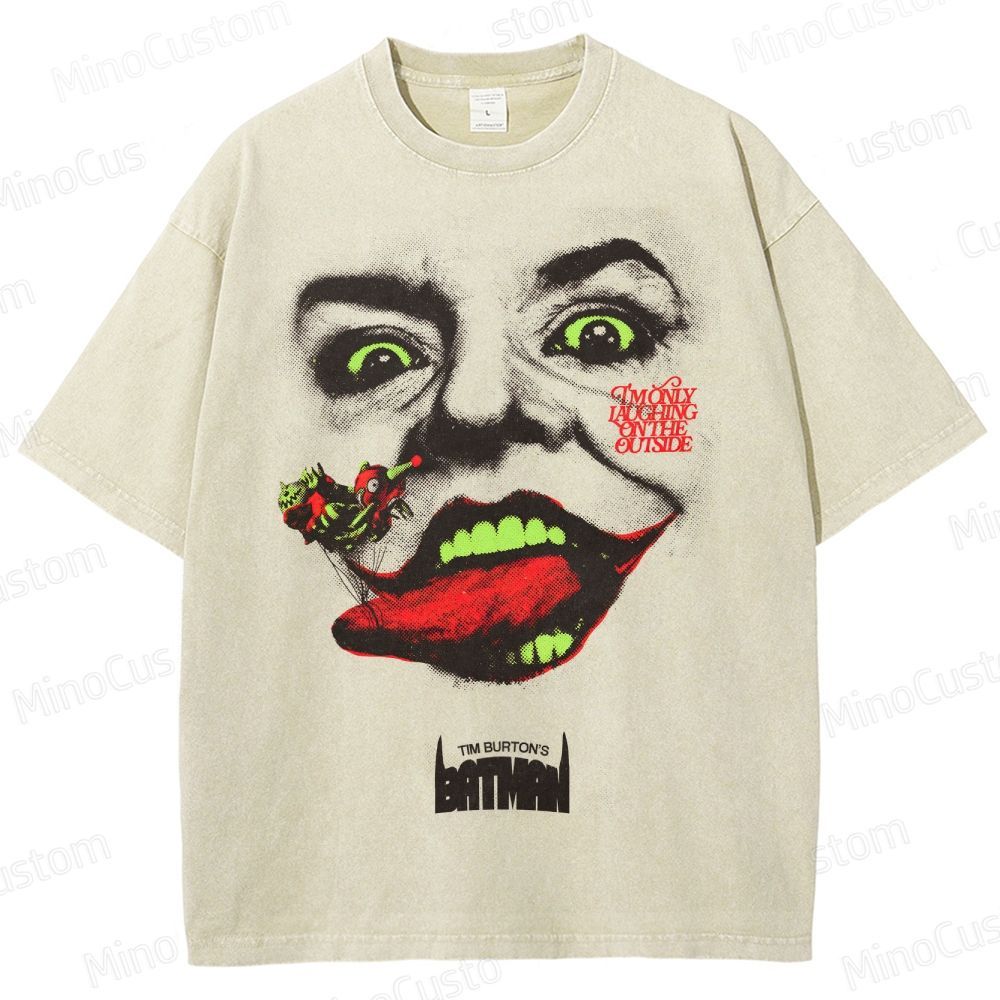 Tim Burton's Batman - Inspired Joker Vintage Washed Superhero T - shirt