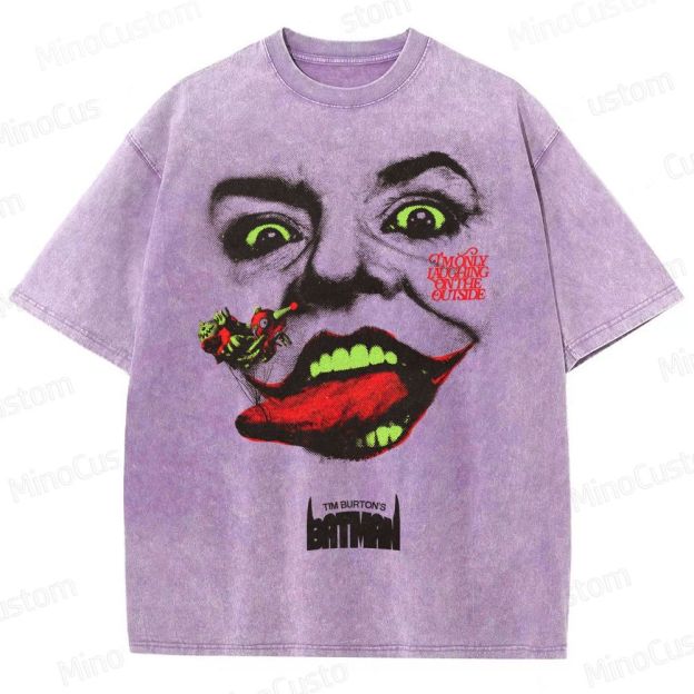 Tim Burton's Batman - Inspired Joker Vintage Washed Superhero T - shirt
