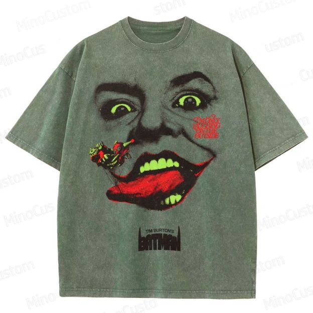Tim Burton's Batman - Inspired Joker Vintage Washed Superhero T - shirt