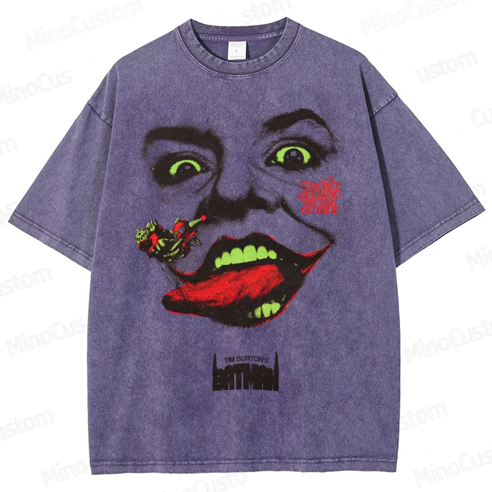 Tim Burton's Batman - Inspired Joker Vintage Washed Superhero T - shirt