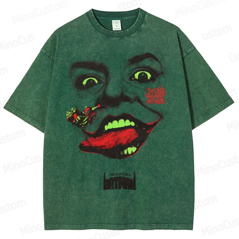 Tim Burton's Batman - Inspired Joker Vintage Washed Superhero T - shirt