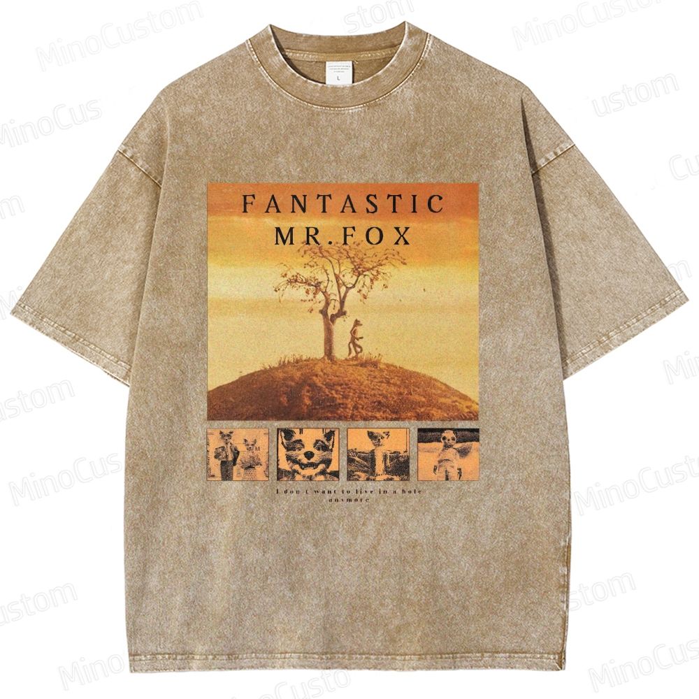 Fantastic Mr. Fox Vintage Washed Animated Comedy T - shirt