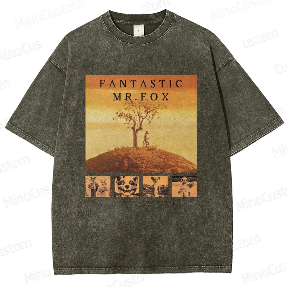 Fantastic Mr. Fox Vintage Washed Animated Comedy T - shirt