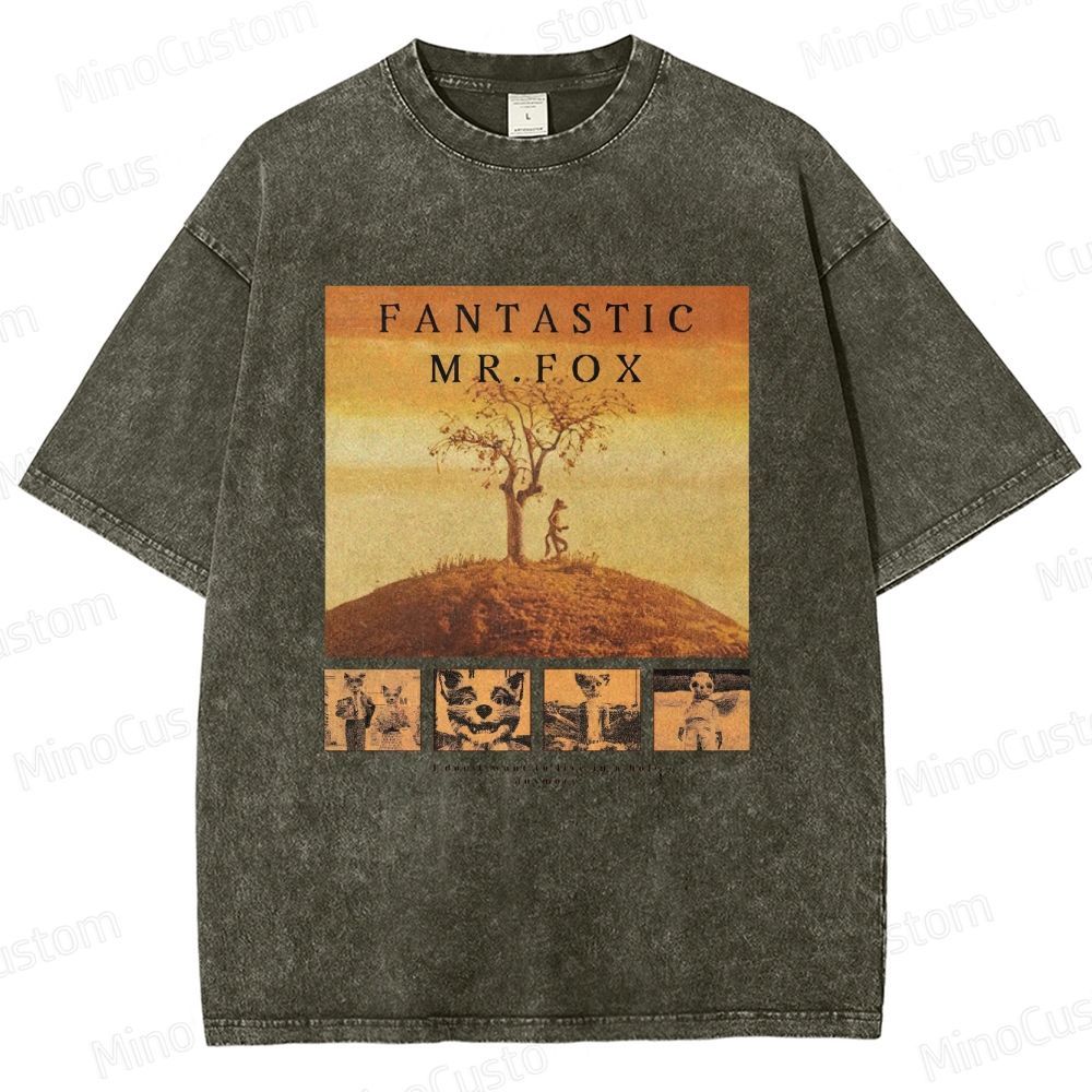 Fantastic Mr. Fox Vintage Washed Animated Comedy T - shirt