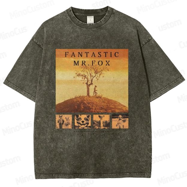 Fantastic Mr. Fox Vintage Washed Animated Comedy T - shirt