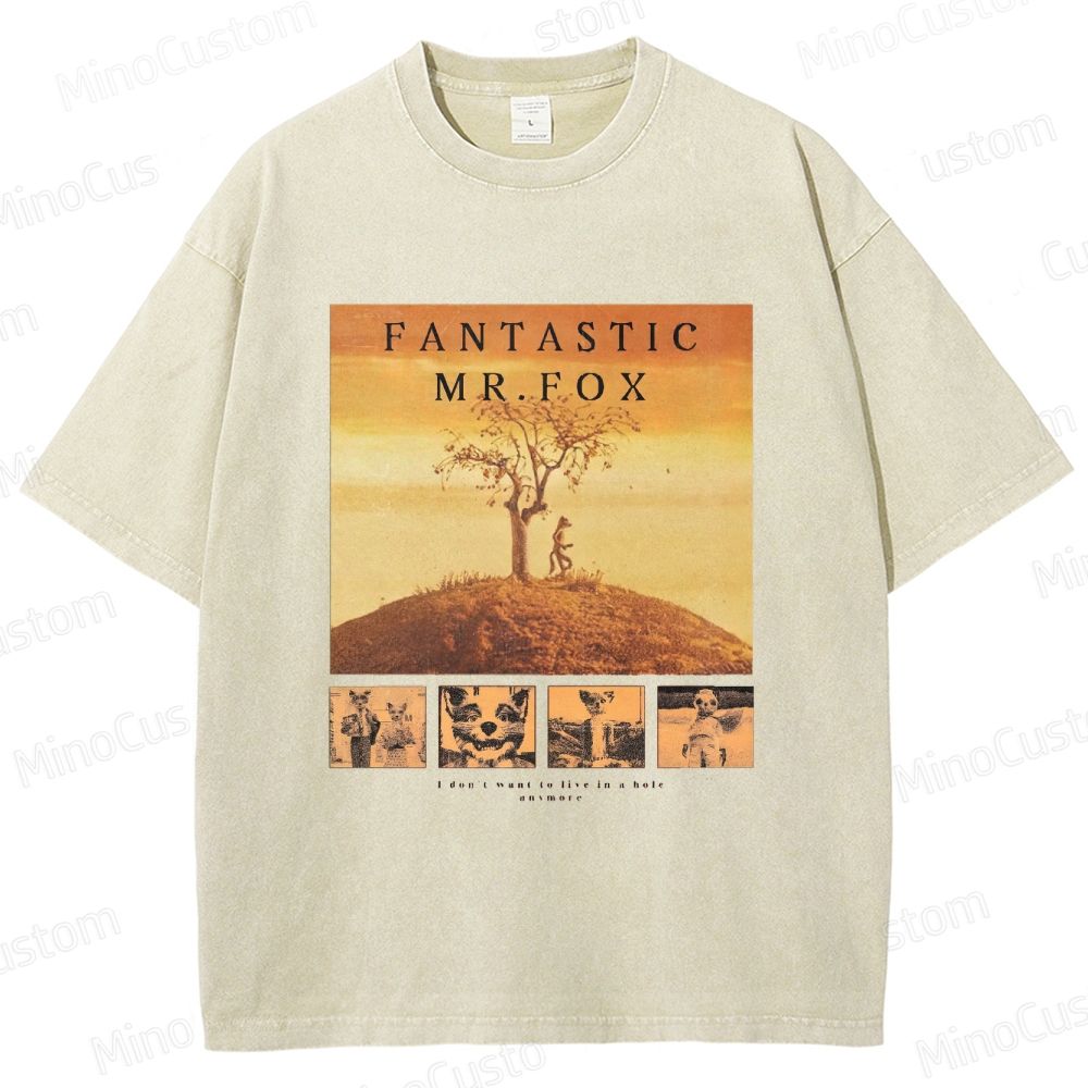 Fantastic Mr. Fox Vintage Washed Animated Comedy T - shirt