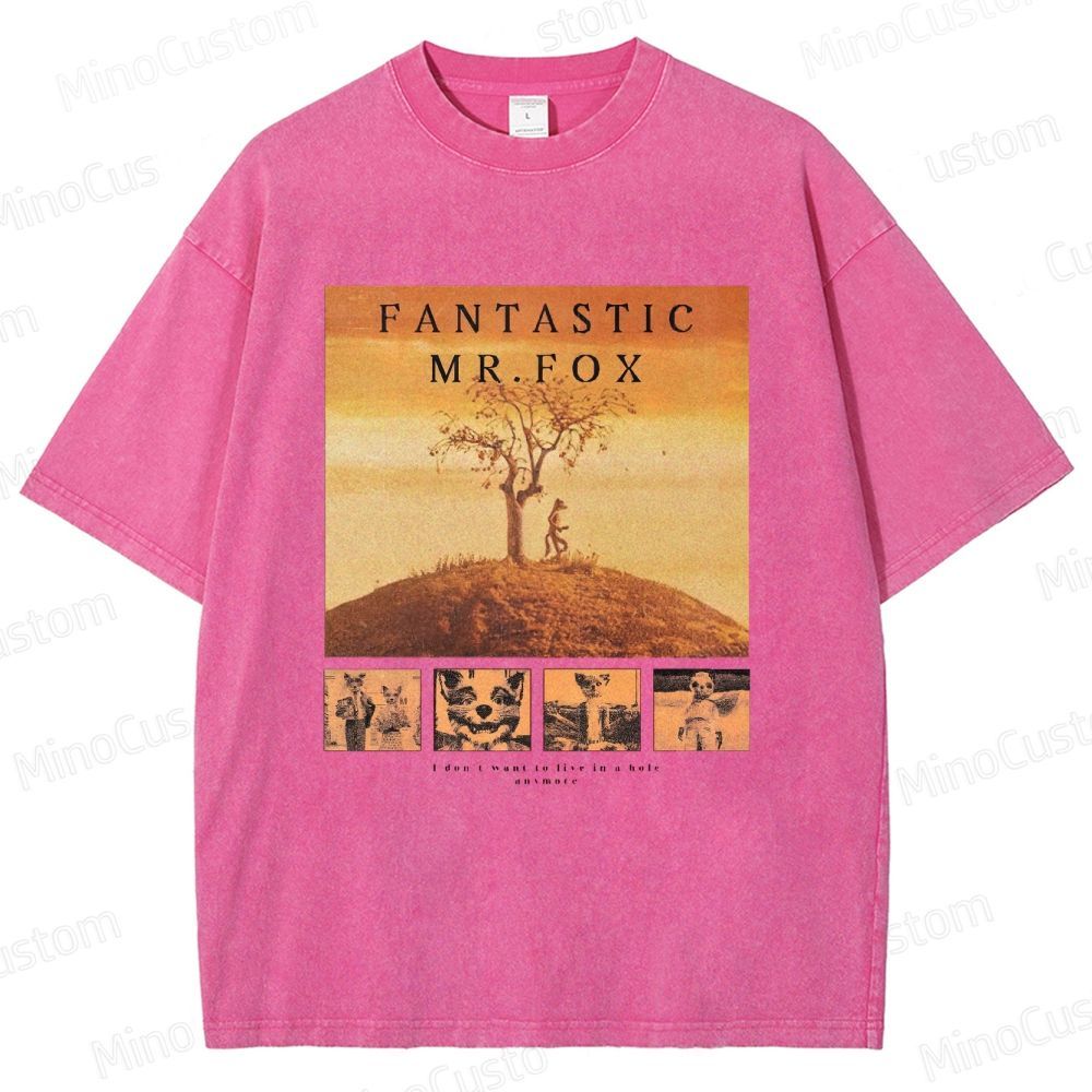 Fantastic Mr. Fox Vintage Washed Animated Comedy T - shirt