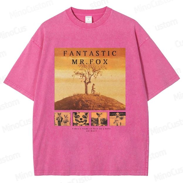 Fantastic Mr. Fox Vintage Washed Animated Comedy T - shirt