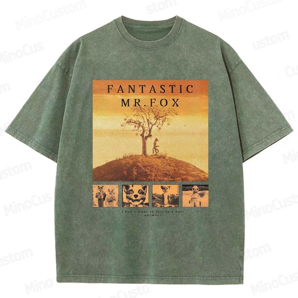 Fantastic Mr. Fox Vintage Washed Animated Comedy T - shirt