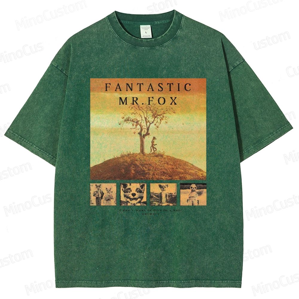 Fantastic Mr. Fox Vintage Washed Animated Comedy T - shirt