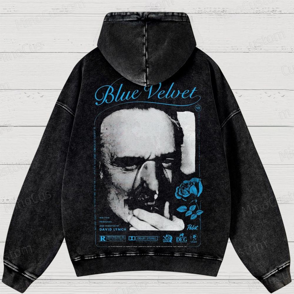 Blue Velvet  Washed Hoodies 