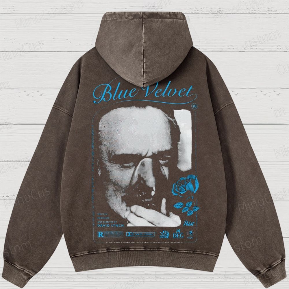 Blue Velvet  Washed Hoodies 