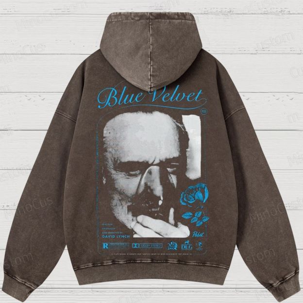 Blue Velvet  Washed Hoodies 