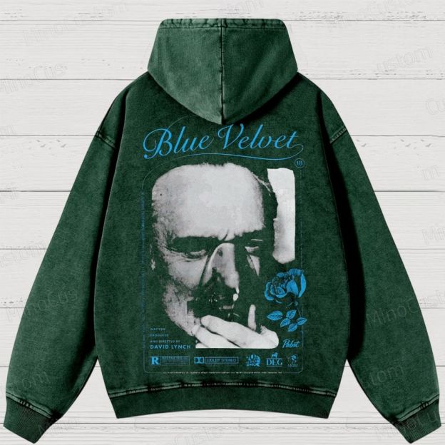 Blue Velvet  Washed Hoodies 