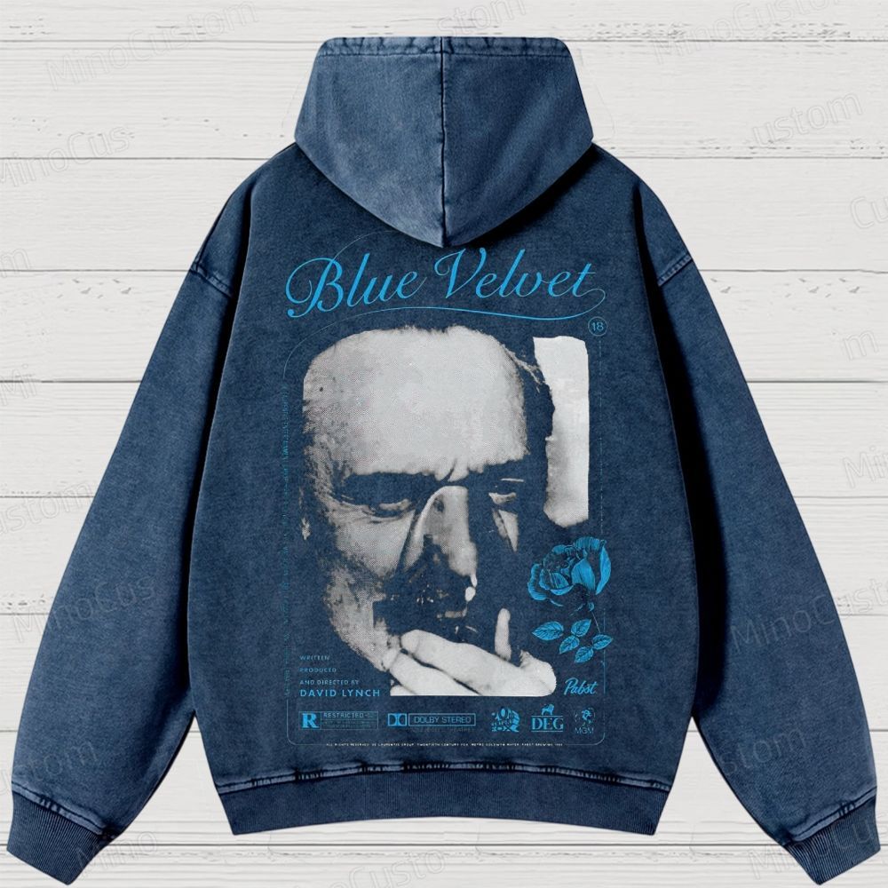 Blue Velvet  Washed Hoodies 