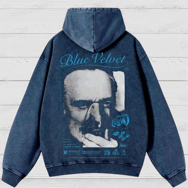Blue Velvet  Washed Hoodies 