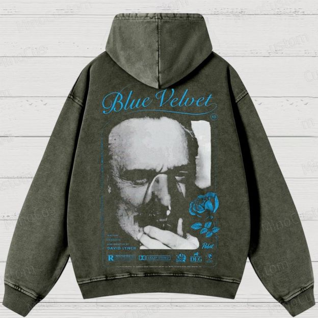 Blue Velvet  Washed Hoodies 
