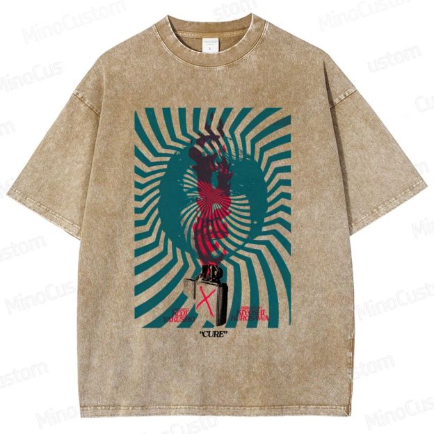 Cure Vintage Washed Psychological Horror T - shirt