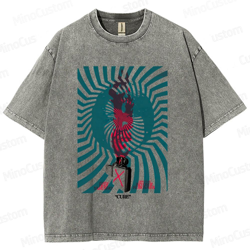 Cure Vintage Washed Psychological Horror T - shirt