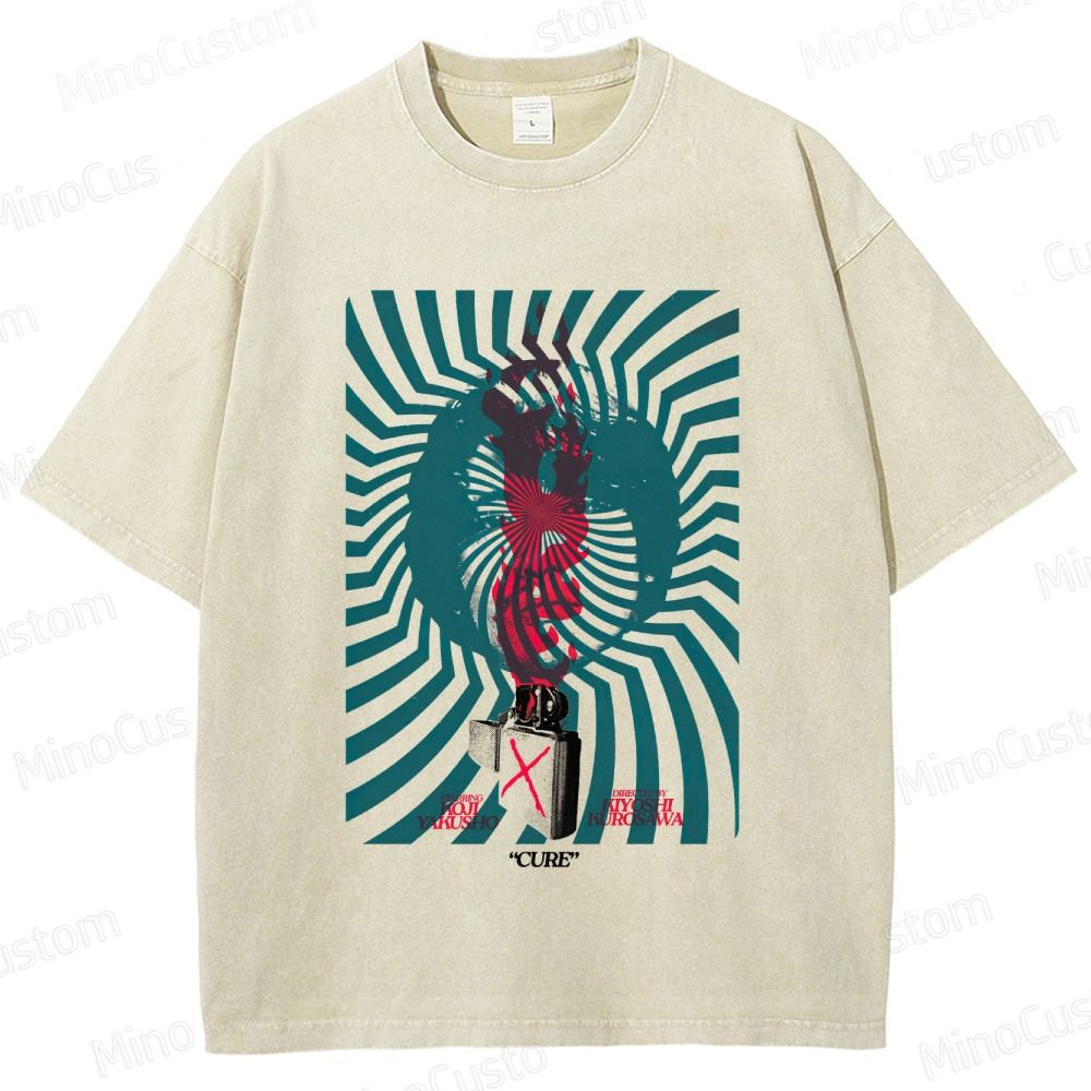 Cure Vintage Washed Psychological Horror T - shirt