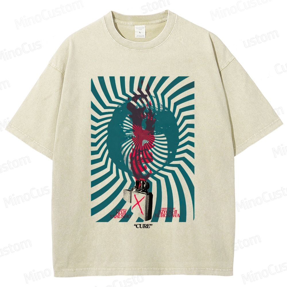 Cure Vintage Washed Psychological Horror T - shirt