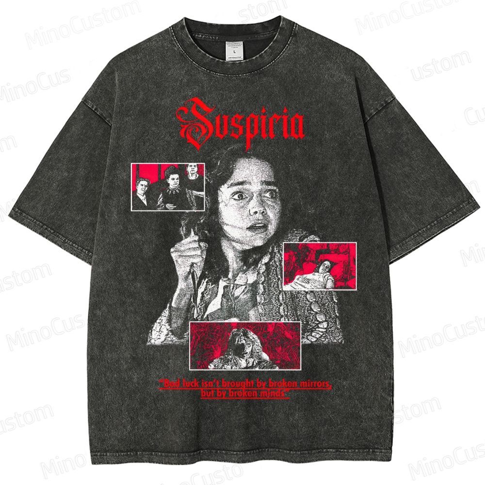 Suspiria Vintage Washed Psychological Horror T - shirt