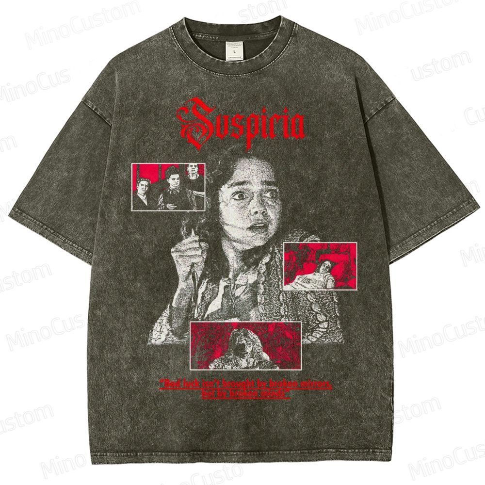 Suspiria Vintage Washed Psychological Horror T - shirt
