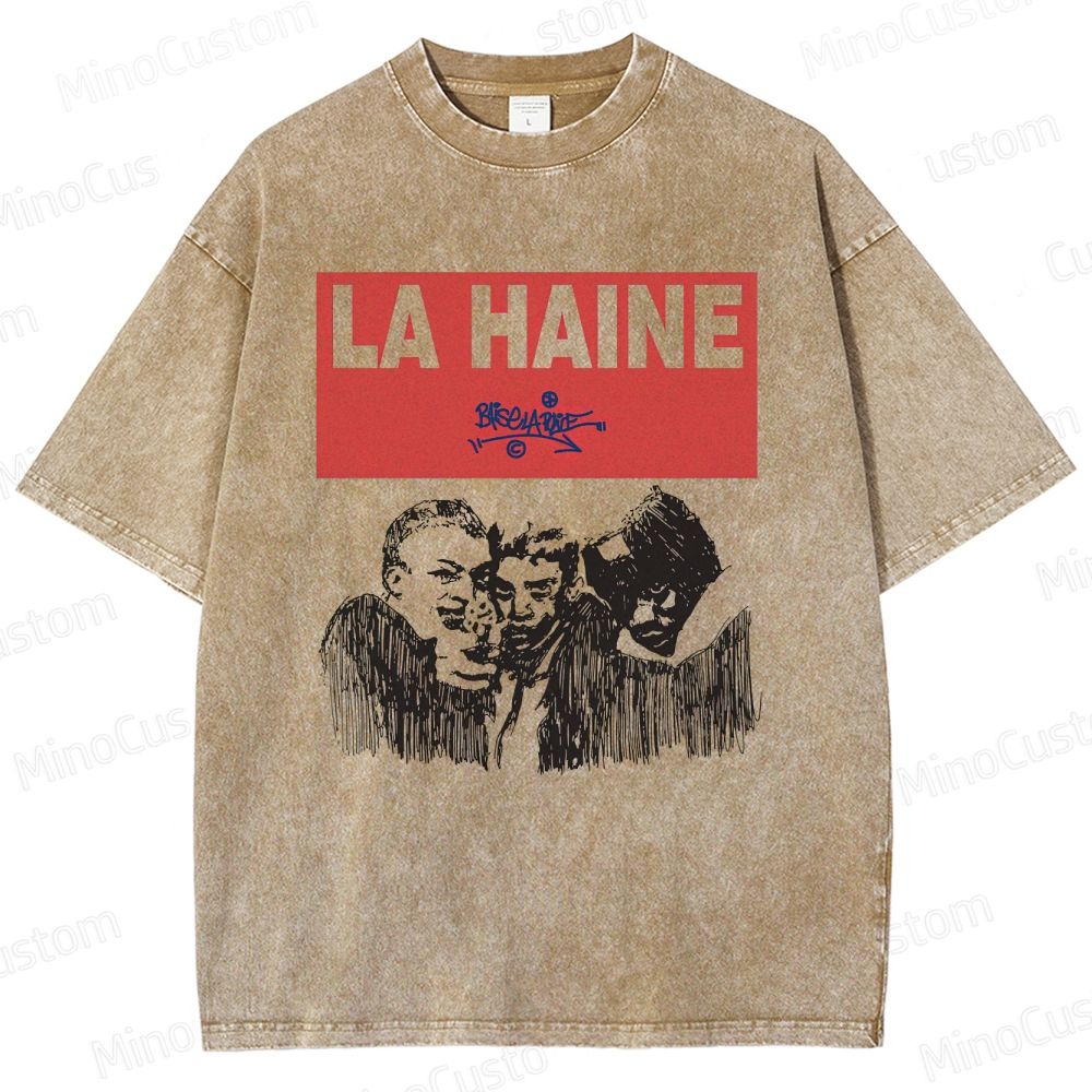 La Haine Vintage Washed Crime Drama T - shirt