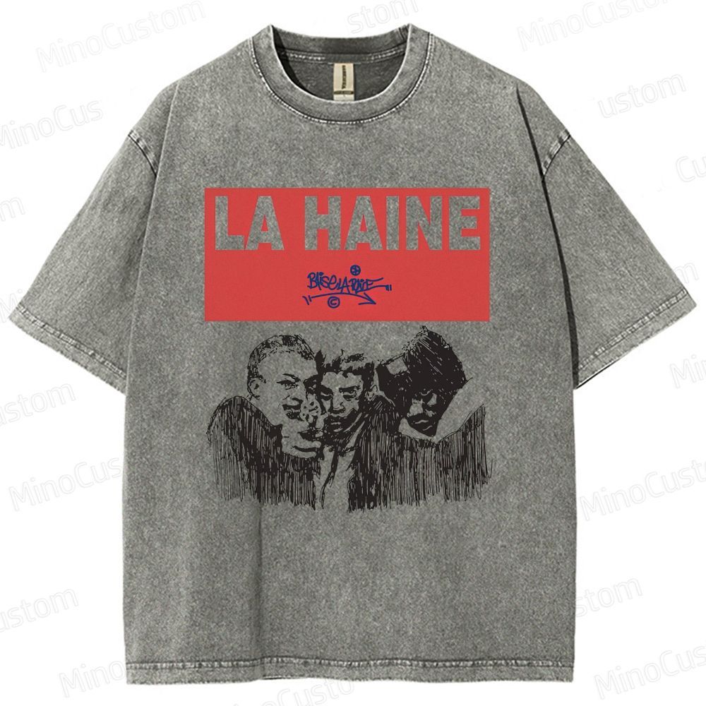 La Haine Vintage Washed Crime Drama T - shirt