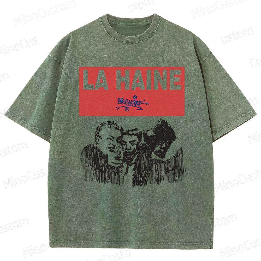 La Haine Vintage Washed Crime Drama T - shirt