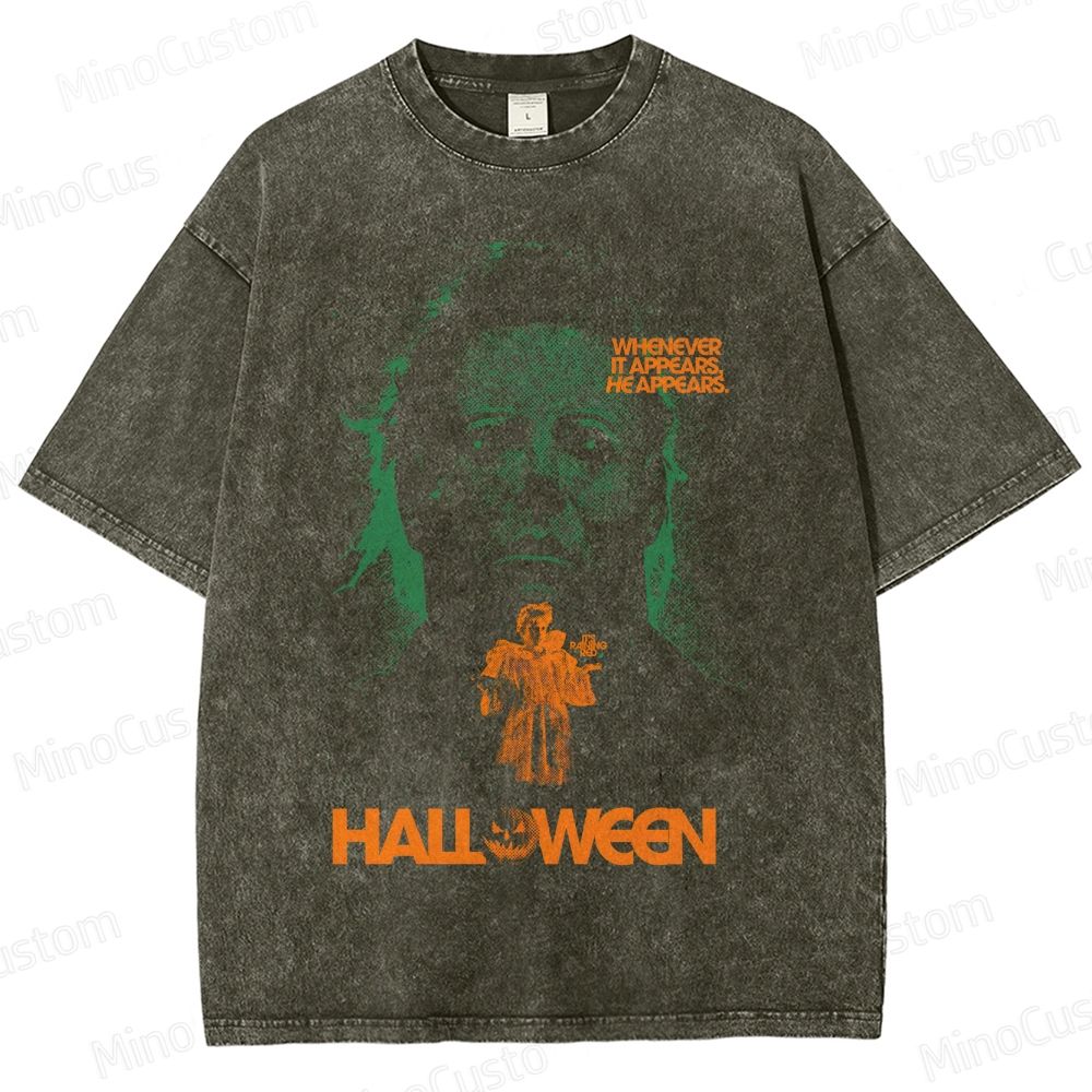 Halloween Vintage Washed Horror T - shirt