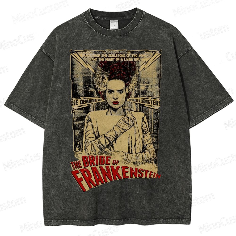 Tall Bride Of Frankenstein Washed T-Shirt 
