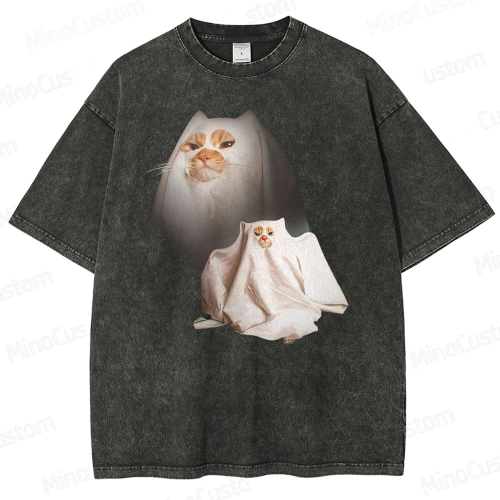 Ghost Kitten Washed T-Shirt 